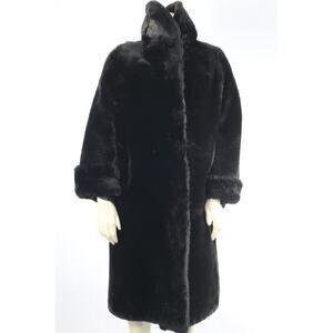 Vintage Evans Chicago Sheepskin Luxury Black Shearling Long Womens Coat Size S